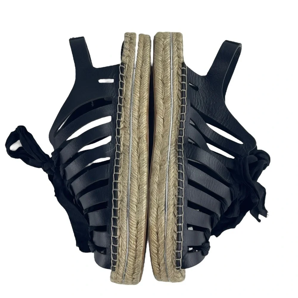 REBECCA MINKOFF GEMMA LEATHER LACE UP GLADIATOR CAGE ESPADRILLE SANDALS
